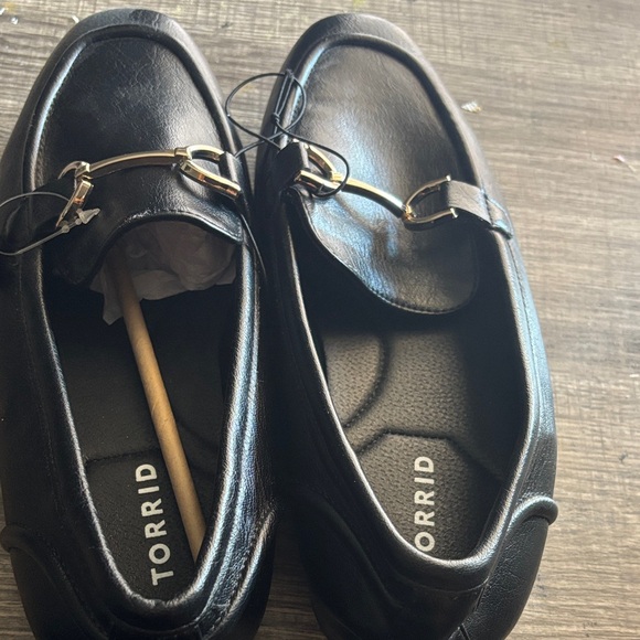 Torrid Black Loafers with Gold Accents - Picture 1 of 4